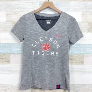 Clemson Tigers The Nike Tee Gray Graphic Logo Football University Womens XS